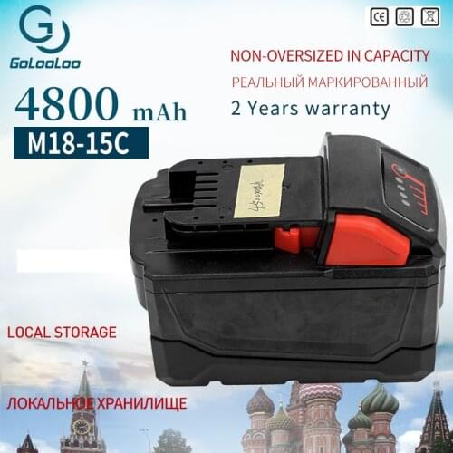 Golooloo For Milwaukee M18 9000mAh 18V M18 Power Tools Rechargeable Li-ion Battery Replacement 48-11-1815 48-11-1850 48-11-1840