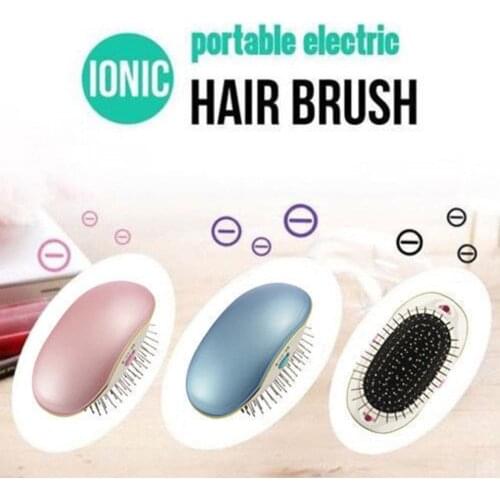 Anti-static Electric Ionic Hair Comb Brush Head Massage Relax Travel Frizz Free Smooth Portable Hair Styling Tools SHIP