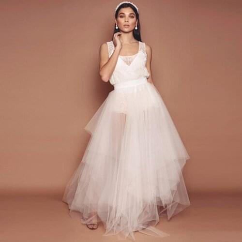 Asymmetrical White Tulle SkirtsSemi-Sheer Puffy Long Tutu Skirt Women Faldas Mujer Moda Skirt