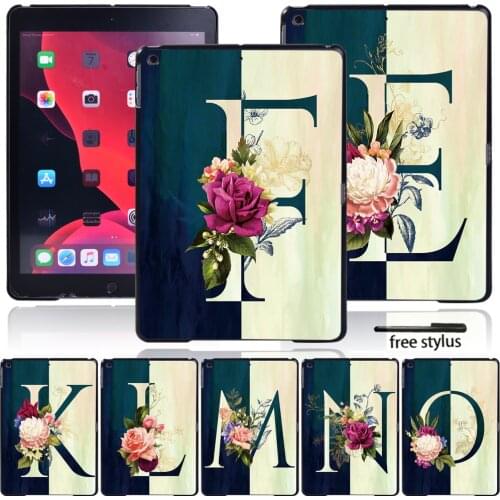 Back Cover for Apple IPad 7th 8th Gen 10.2"/iPad 5th 6th Gen/Air 4/iPad 2 3 4/Mini 1 2 3 Letter Pattern Tablet Hard Shell Case