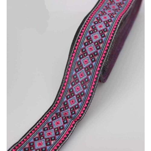 Black retro Gold wire pattern webbing 5cm 7M/lot High quality National wind embroidery Woven Jacquard Ribbon DIY Accesso