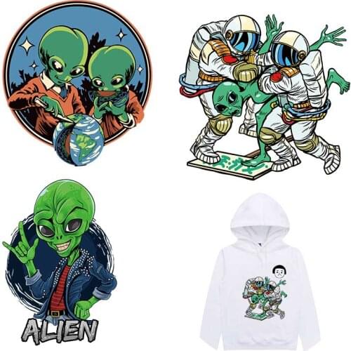 Alien Heat Transfer Vinyl Sticker Print-on Clothing Applique Accessories Decor Clothing Sticker on Clothes Iron-on Cloth Decor