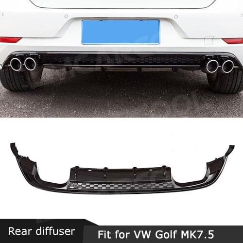 Rear Lip Diffuser Spoiler for VW Golf 7 75 MK7.5 Standard And GTI 2018 2019 PP Black Four Outlet Bumper Protector Car Styling