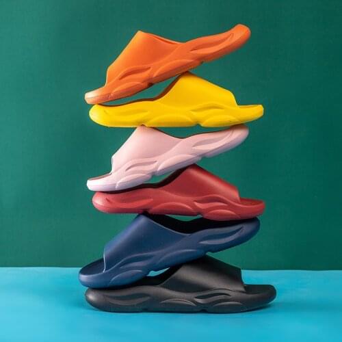 Family Couple Indoor Slippers Soft Comfortable Woman Man Slides Non-Slip Leaking Quick Dry Thick-Soled Eva Integrated Shoes