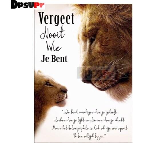Dpsupr Full Square/Round Diamond Painting Cross Stitch Diamond 3D Embroidery Cartoon Dutch Lion DIY 5D Moasic Home Decor Gift