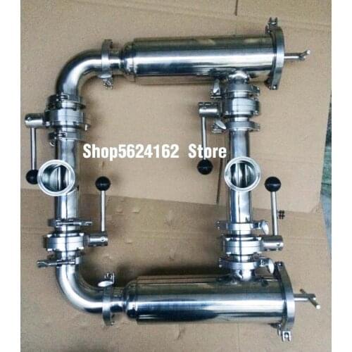 Duplex SS304 Filter Food Grade Strainer Right Angle Duplex Filter Liquid Water Oil Wine Filter