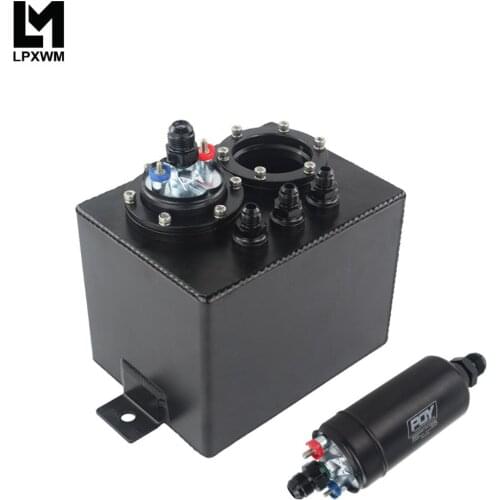 3L Dual BILLET ALUMINUM FUEL SURGE TANK / EFI 380LPH 1000HP TOP QUALITY External Fuel Pump E85 Compatible 044 style New