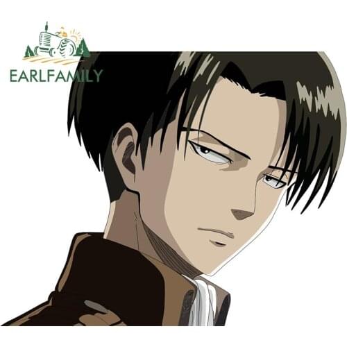 EARLFAMILY 13cm x 10cm Anime Cartoon Peek Car Sticker for Attack on Titan Levi Cool Decal Windows Laptop Wall Waterproof Decor