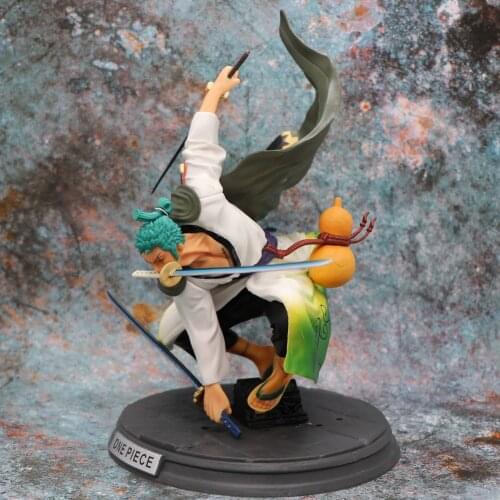Anime 1/8 Scale Painted Figure Wano Country Kimono Battle Santoryu Version Roronoa Zoro Action PVC Figure Toy Brinquedos 27CM
