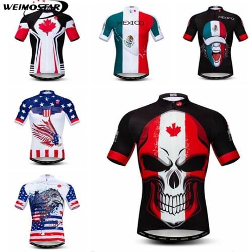Weimostar New USA Canada Mexico Cycling Jersey Men Quick Dry Summer Bike Shirts Short Sleeve Bicycle Clothing Maillot Ciclismo