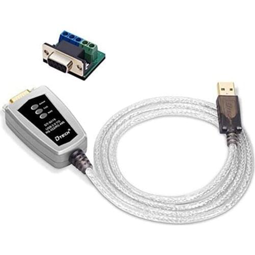 DTech USB to RS422 RS485 Serial Port Adapter Cable with FTDI Chipset 5 Position Terminal Board for Windows 10 8 7 XP Mac,4 Feet