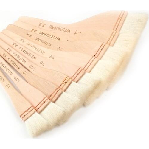 1pc Wooden Handle Goat Hair Artist Paint Brush Different Size Wool Hair Scrub Brush for Watercolor Acrylic Oil Gouache Painting