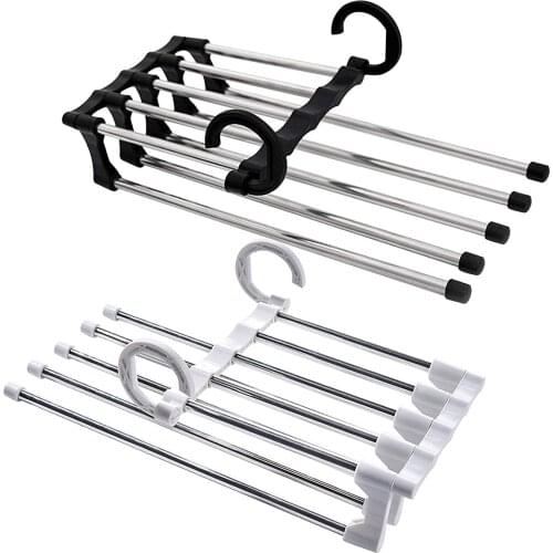 Space Saving Pants Hanger, Stainless Steel Folding Magic Hanger, Closet Clothes Organizer, Scarf, Towel, Clothes, Jeans Hanger