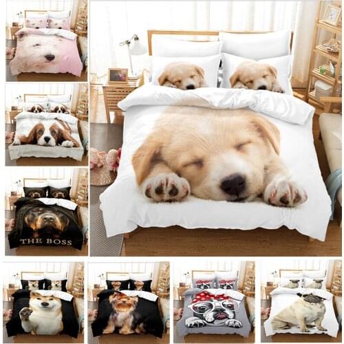 Bedding Set Pet Animal Dog Duvet Cover For Kids Adult Bedclothes With Pillowcase Quilt Comforter Covers Bed Sets