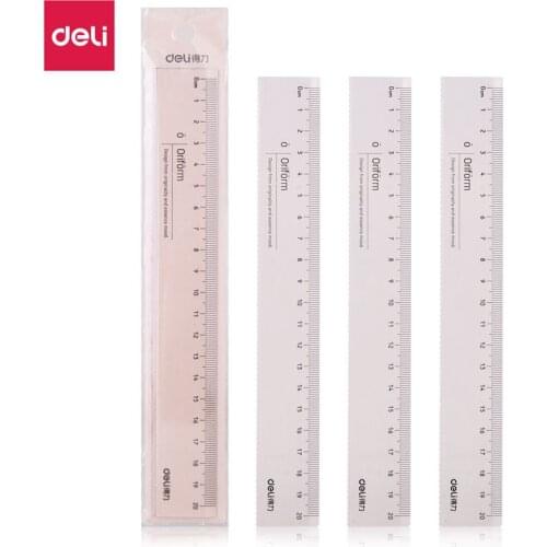 Deli Ruler 30pcs 20cm Transparent Straight Rulers Accessories School Office Supplies Percision Measuring Tools Cute Stationery