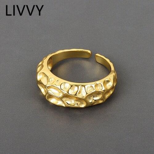 LIVVY Silver Color Party Rings for Women Couples Jewelry Adjustable Fashion Elegant Wedding Accessories Gift