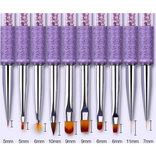 Nail Art Liner Manicure Brush Pen Flower 10 Style Of UV Gel Extension Builder Tips Design Drawing Tool