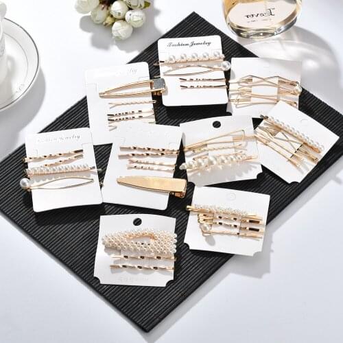 MESTILO 3Pcs/Set Pearl Metal Hair Clip Hairband Comb Bobby Pin Barrette Hairpin Headdress Accessories Beauty Styling Tools New