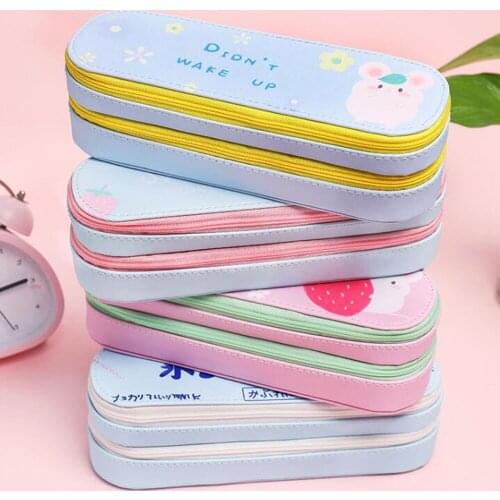 Multi-Function Pencil Bag Double-Layer Large-Capacity Canvas Pen Bag Korean Version Student Stationery Bag Zipper Pencil case