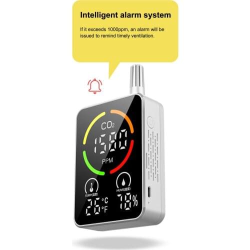 Multifunctional Infrared Carbon Dioxide Detector Measuring Tool Indoor Temperature Air Monitor With Intelligent Alarm System