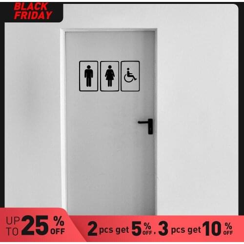 Fashionable WC For Home Decor Bathroom Wall Decoration Murals Pvc Wall Stickers Art Mural Stickers Decorative Sticker