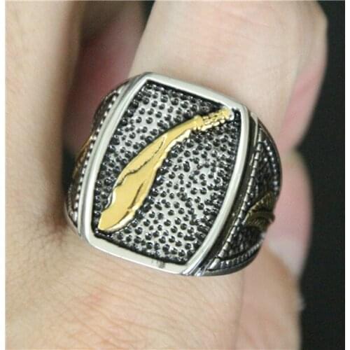 Band Party Hot Golden Knife Ring 316L Stainless Steel Mens Ring Cool Punk Fashion Golden Ring