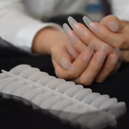 10 Kits Nail Art Tips Matte Frosted Transparent Extra Long Ballerina False Nails DIY Salon Manicure Tips 240pcs