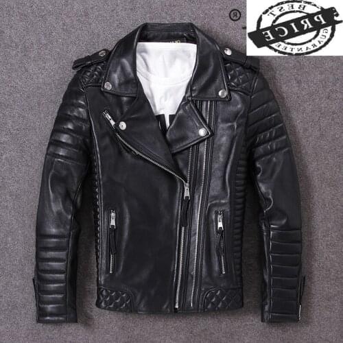 Real Leather 100% Jacket Men 2021 Winter Streetwear Plus Size Genuine Sheepskin Leather Coat Mens Leather Jackets 12a1a