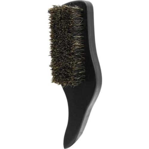 New Boar Bristle Beard Brush for Men Pro Wave Brush Curved 360 Waves Duet Hybrid Hair Brush