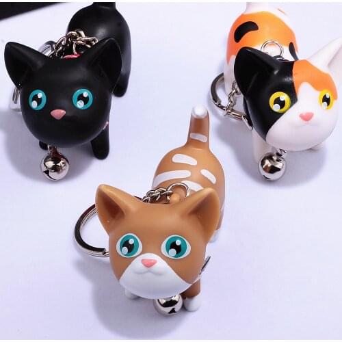 2019 New Cute Cat Keychains Fashion Car Accessories Metal Key Chain Creative Gifts Lovely Keychain Key Ring Trinket Z1709