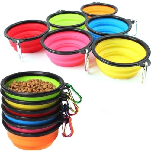 New Outdoor Travel Portable Collapsible Foldable Silicone Puppy Doogie Dog Bowl Accesorios Para Perros Cat Bowl