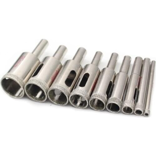 Reilyn Glass Hole Saw Rounding Rounding Polish Drill Bit 4mm-20mm 9pcs Rotary Tool Drilling Glass/Diamond/Jade/Ceramics