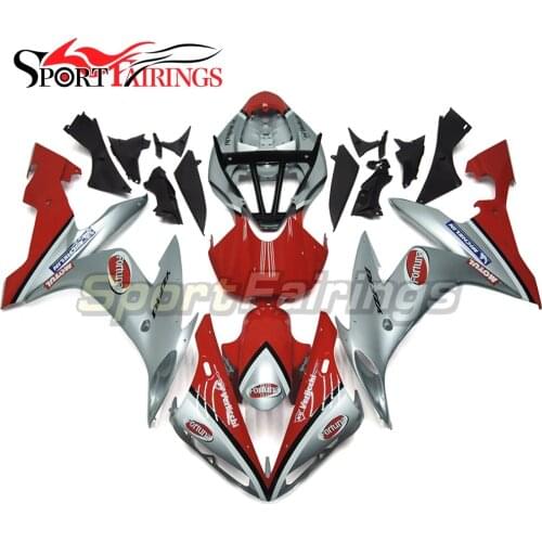 Injection Plastic ABS Full Fairings For Yamaha YZF R1 2004 2005 2006 YZF-R1 04 05 06 Motorcycle Kit Carenes Silver Red Covers