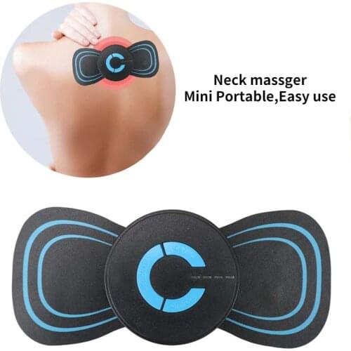 Portable Neck Massager Mini Electric Convenient Intelligent Cervical Massage Stickers Meridian Massager Muscle Relief Pain