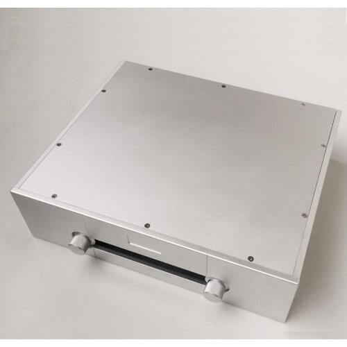 Size W430 H120 D360 Preamp Aluminum Chassis Silver DIY Amplifier Case Back Balance Remote Control Kit Holes Free AMP