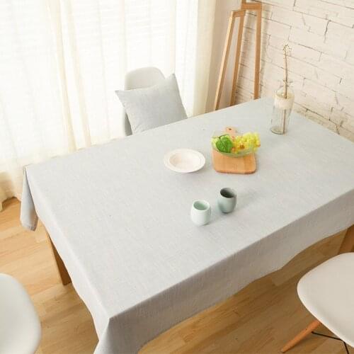 Linen plain tablecloth Japanese-style dust-proof tablecloth gray coffee blue plain cloth dining table coffee table cloth picnic