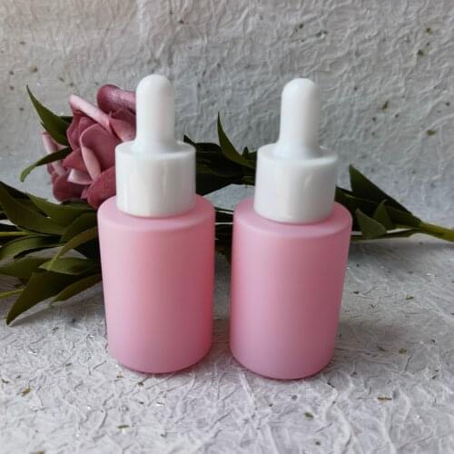 20ml 30ml Pink Glass Dropper Bottles Tubes Aromatherapy Liquid for Essential Massage Oil Pipette Containers Refillable Bottles