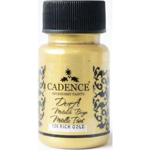 Cadence Dora Silvery Metallic Paint 136-Rich Gold 50ml