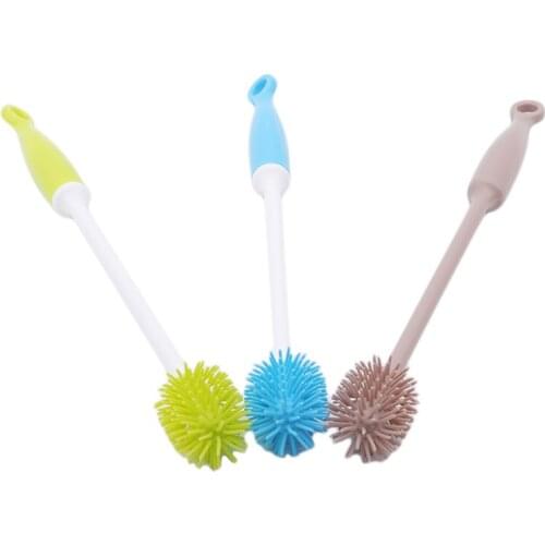 3 Colors Baby Bottle Brushes Cleaning Cup Brush For Nipple Spout Tube Kids Feeding Cleaning Brush Nipple Brush Coffe Tea