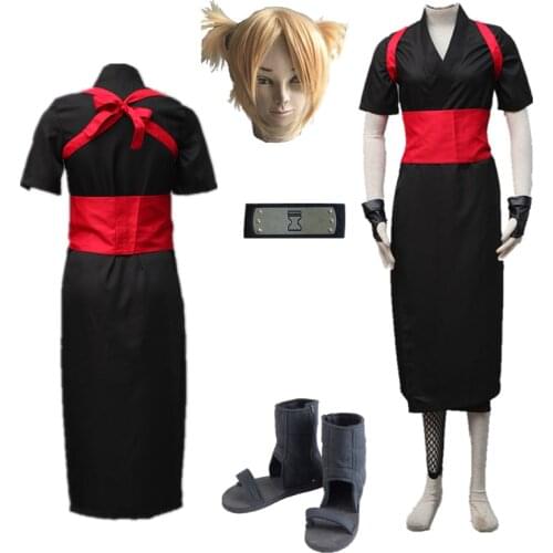 Anime cosplay Janpans Temari costume Japanese Black kimono + shoes +wig halloween womens Comic costumes