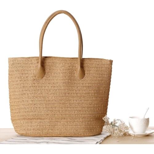 Large Capacity Summer Beach Straw Bags Good Quality Women Straw Shoulder Bags Handbags