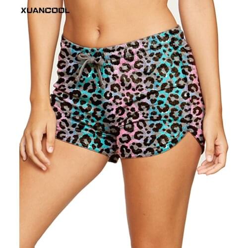 2021 Shorts Women Summer Sports Fitness Jogging Running Tie Dye Leopard Camouflage Lady Elastic Waist Clothes Ropa Mujer