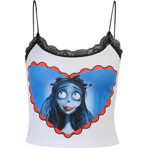 Mall Goth Corset Tank Women Tim Burtons Corpse Bride Crop Top Fairy Grunge Y2k Cyber Top Dark Aesthetic Alt Emo Bustier Clothes