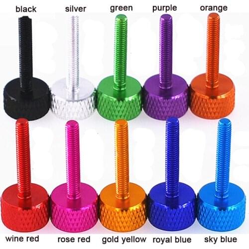 1Pcs M3*20/25/35/40/45 Colourful Aluminum Alloy Flat Head Knurled Diy Hand-Thumb Screw