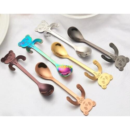 100pcs/lot 11.7cm Panada style Tea coffee Mixing Spoon 304 Stainless Steel Ice Spoons Dessert Scoop Cocktail Bar Tools