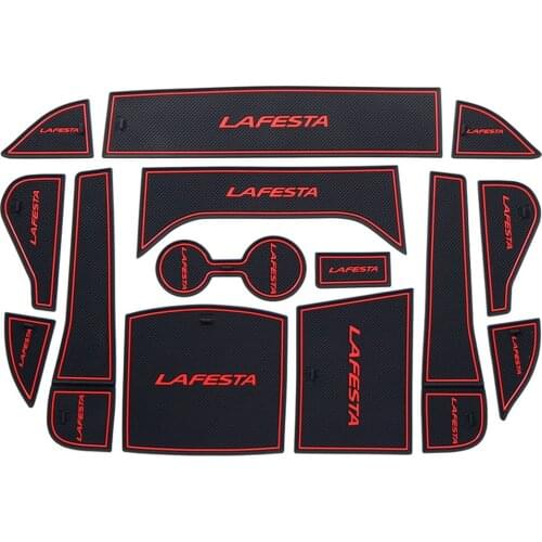 14pcs/set For Hyundai Lafesta Car Anti-Slip Gate Slot Cup Mats Accessories Non-Slip Mat Car Sticker Interior Door Pad