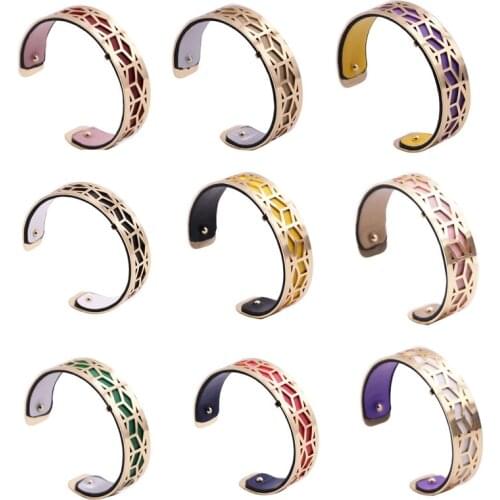 15MM Wemarchjuly Bracelet with Gold Color Hollow Out Shaped Reversible Interchangeable Bracelet Femme Bijoux 2020