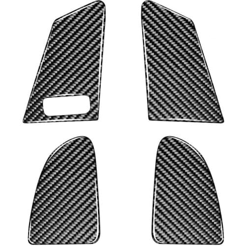 4Pcs Carbon Fiber Door Window Switch Panel Trim Lift Button Sticker for Volvo V60/S60 Left Drive Automotive Interior Stickers