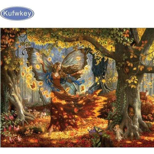 5D DIY Diamond Embroidery Forest butterfly fairy Diamond Painting Cross Stitch Square Rhinestone Mosaic Decoration
