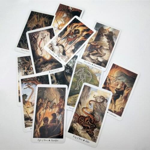 78PCS/Set Tarot Cards Deck Vintage Antique The Wildwood English Board Game Cards Meditation Divination Party Puzzle Desktop Toy